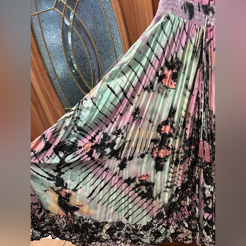 Spell and the gypsy Lucy in the sky tie dye button down lace dress and duster - Picture 5 of 16